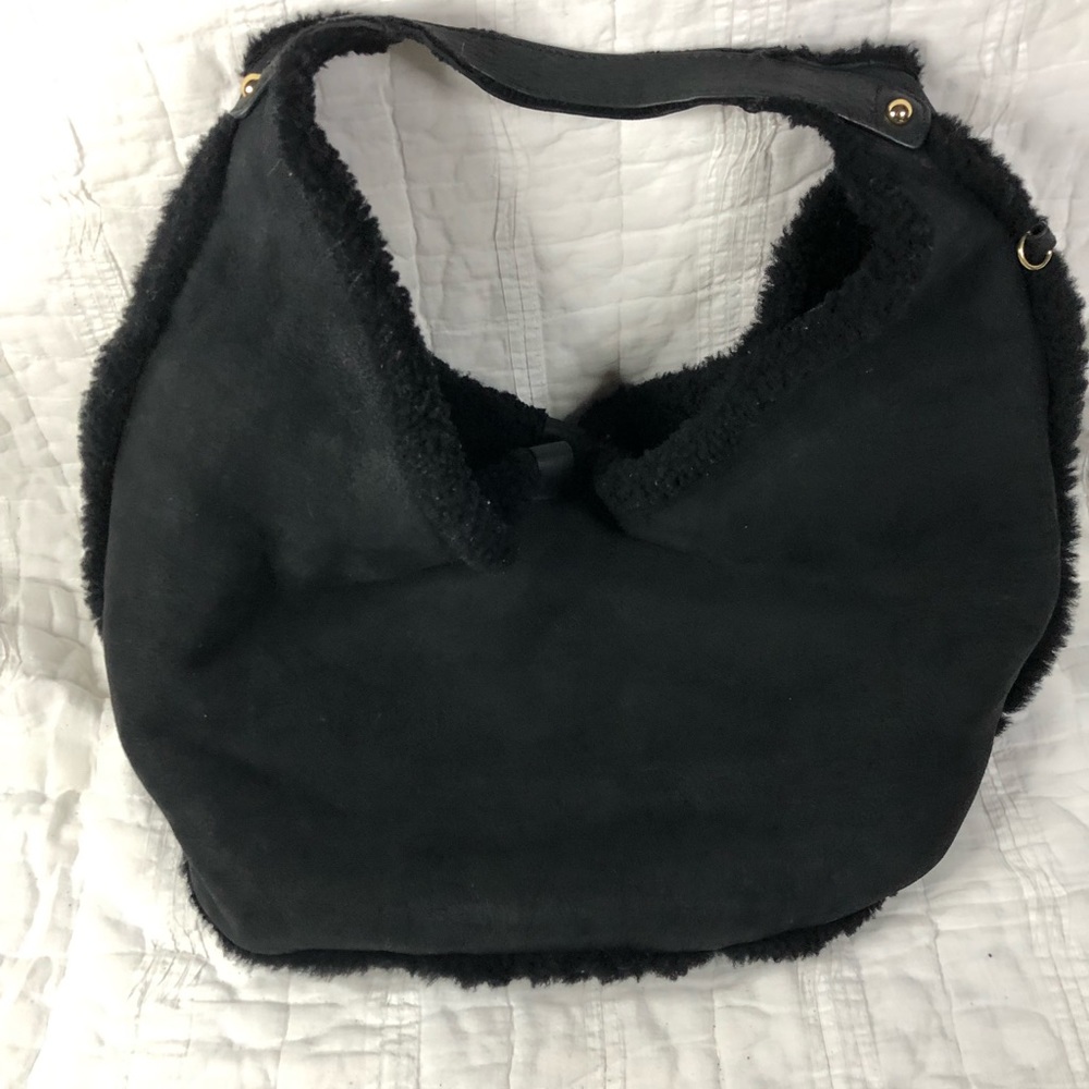UGG Black Shearling Hobo Bag
